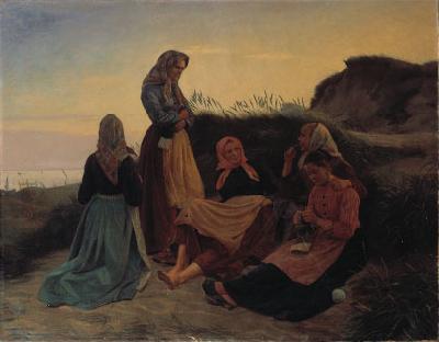  Girls gathered on Sladrebakken a summernight eve